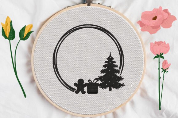 Christmas Wreath Monogram Frame